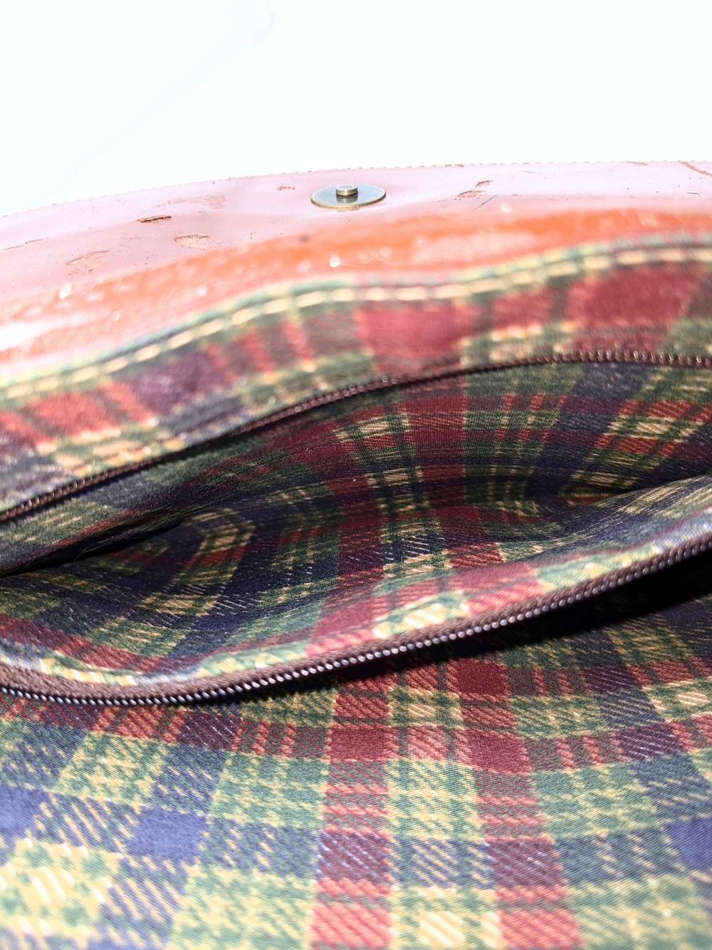 CLAUDIA Tan Leather Flap Bag — Crown Logo Detail - Picture 5 of 9